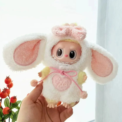 Cute Cartoon Rabbit Outfit for Labubu Plush –  Monkey Macaron Fashion Clothes & Accessories