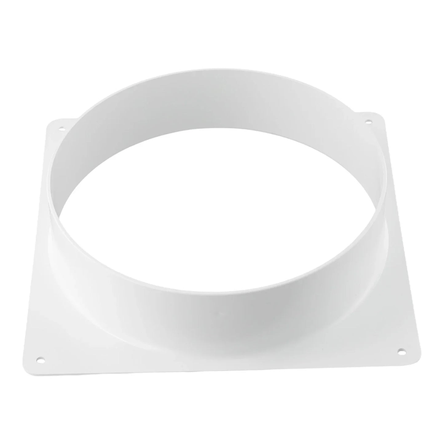 White Air Vent Duct Connector Flange – Straight Square Bottom Pipe for Easy Ventilation Duct Installation