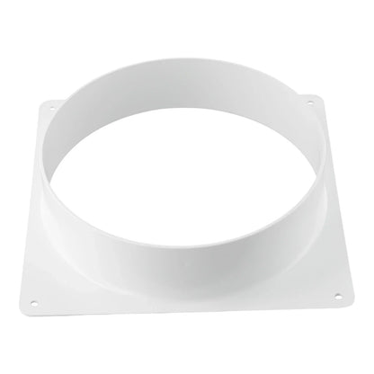 White Air Vent Duct Connector Flange – Straight Square Bottom Pipe for Easy Ventilation Duct Installation