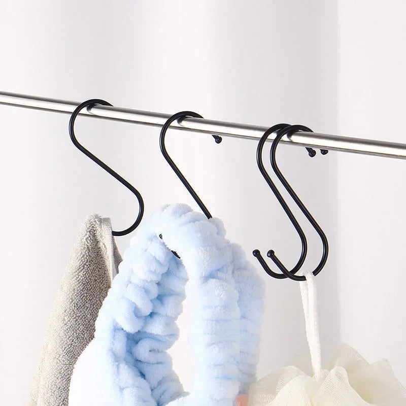10/50pcs Metal S-Shape Hooks – Multi-Function Hangers for Kitchen, Bathroom, Bedroom, Clothes, Bags & Plants