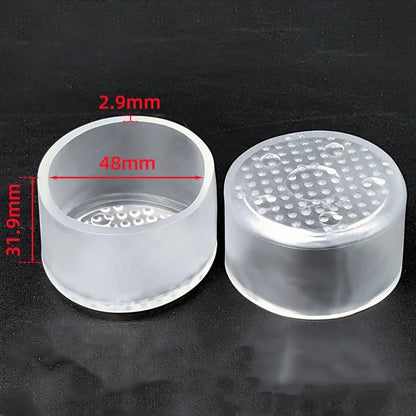Transparent Silicone Furniture Leg Protectors - Round Chair & Table Foot Covers for Scratch Prevention