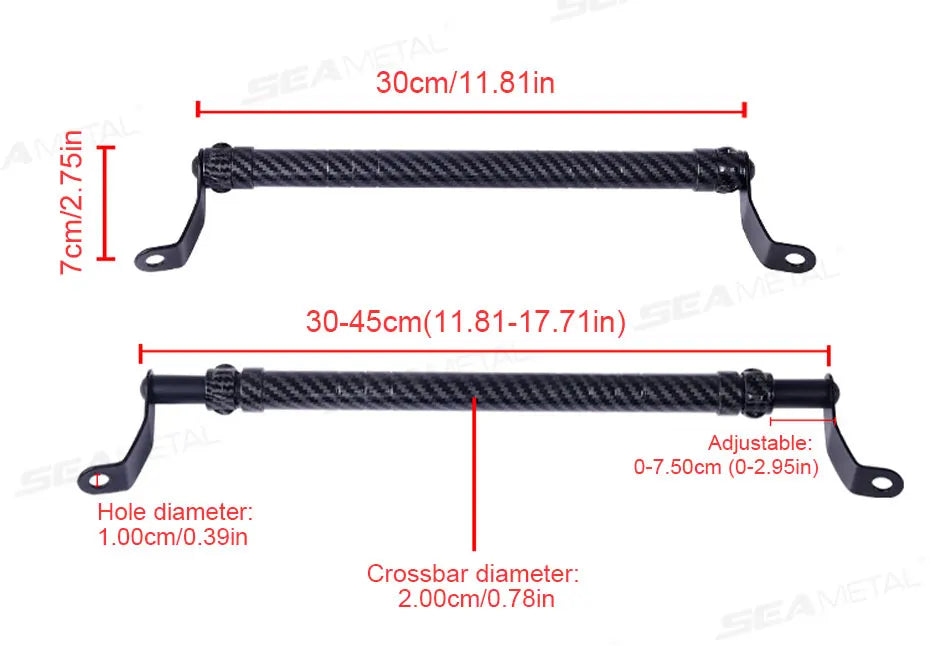 SEAMETAL Motorcycle Handlebar Extension & Phone Holder – Carbon Fiber Balance Bar for Electric Vehicles