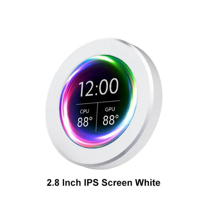 2.8-Inch IPS Secondary Screen USB Round LCD – 480x480 Water-Cooled CPU/GPU/RAM/HDD Monitor for Mini PC Gamer (No AIDA64)