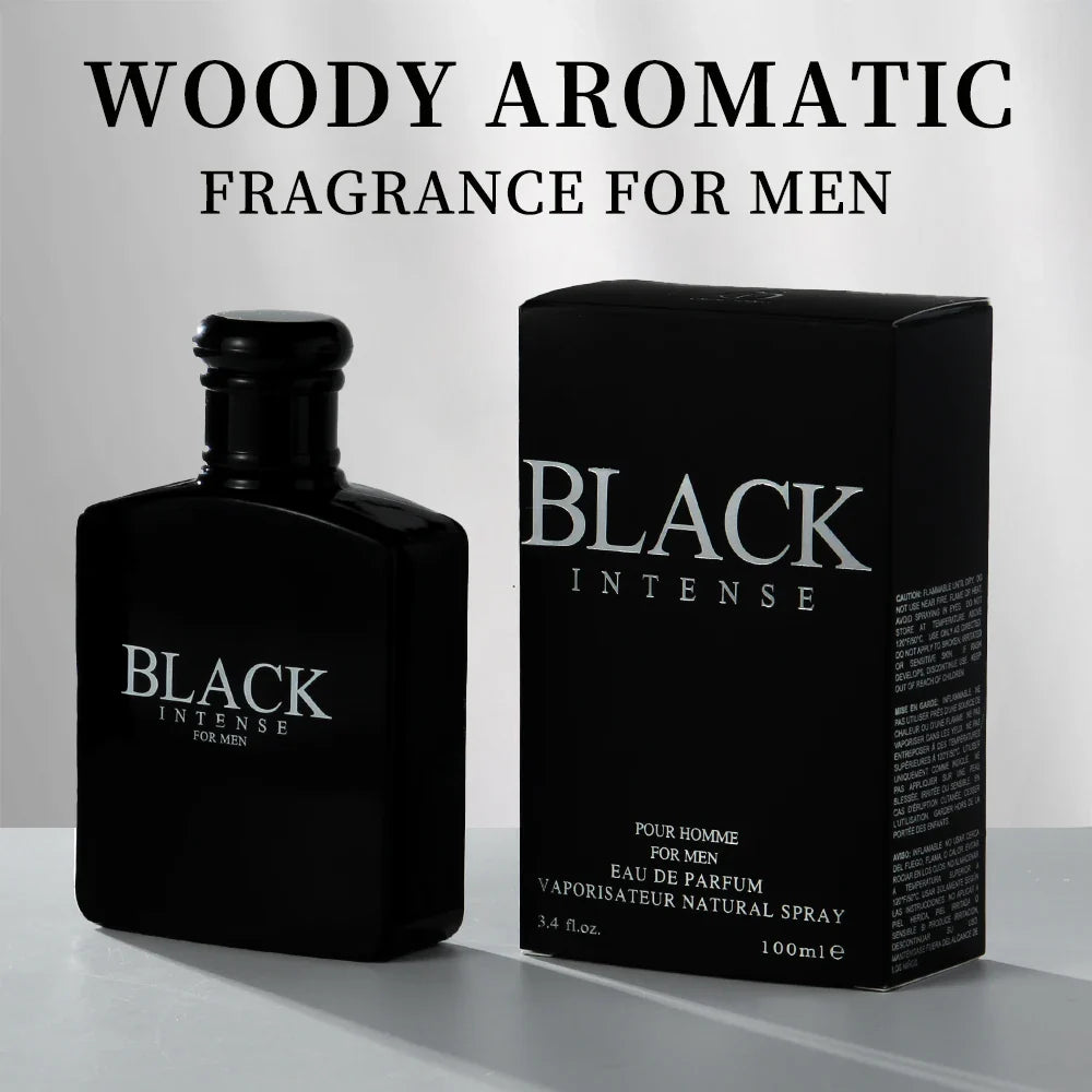 BLACK CHARM Eau de Parfum for Men – 3.4oz/100ml Woody Aromatic Fragrance, Fruit & Floral Notes