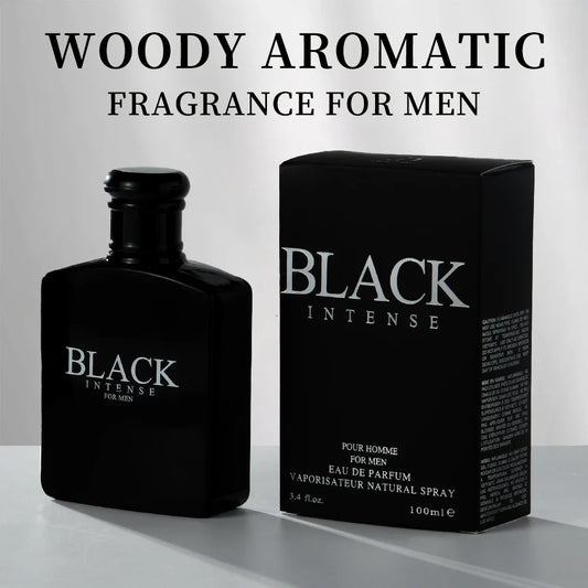 BLACK CHARM Eau de Parfum for Men – 3.4oz/100ml Woody Aromatic Fragrance, Fruit & Floral Notes