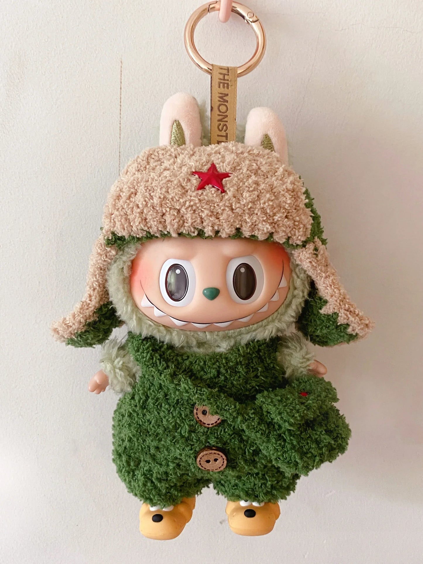 Labubu 17cm Heartbeat Macaron Monkey Toy – Stand-Up Dress-Up Jacket & Pants Suit