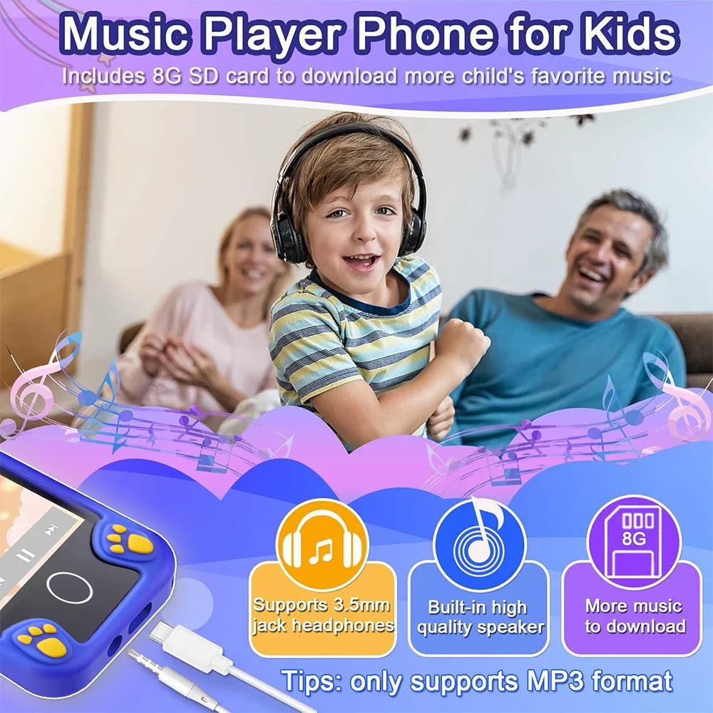Kids Smart Educational Music Player & Learning Phone Toy for Ages 3-12 - Perfect Christmas & Birthday Gift