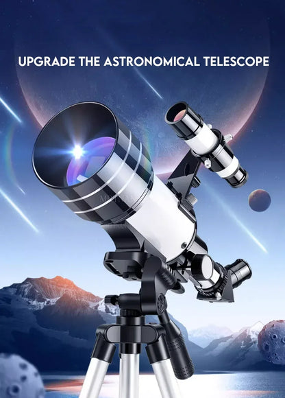 150X Astronomical Telescope – 70mm Refractor Portable Travel Scope with Phone Adapter & Wireless Remote