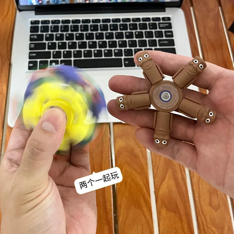 Italian Brainrot Tung Fidget Spinner — Deformed Chain Anti-Stress Hand Spinner Sensory Gyro Toy for Adults