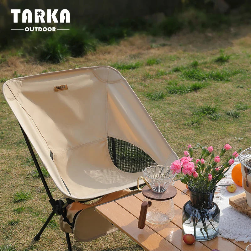 TARKA 2pcs Foldable Camping Chairs – Lightweight Folding Travel, Fishing, Backpacking, Garden & Balcony Seats