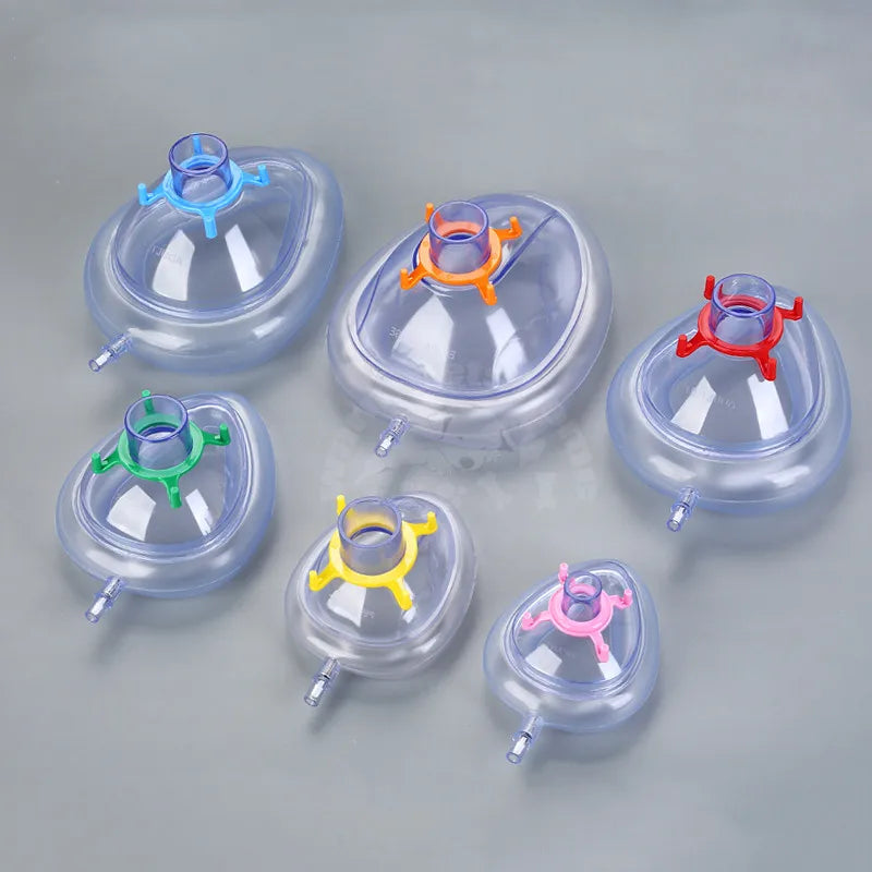 PVC Sterilized Disposable Anesthesia Masks — Resuscitation Face Masks for Adults, Children & Animals (6 Sizes)