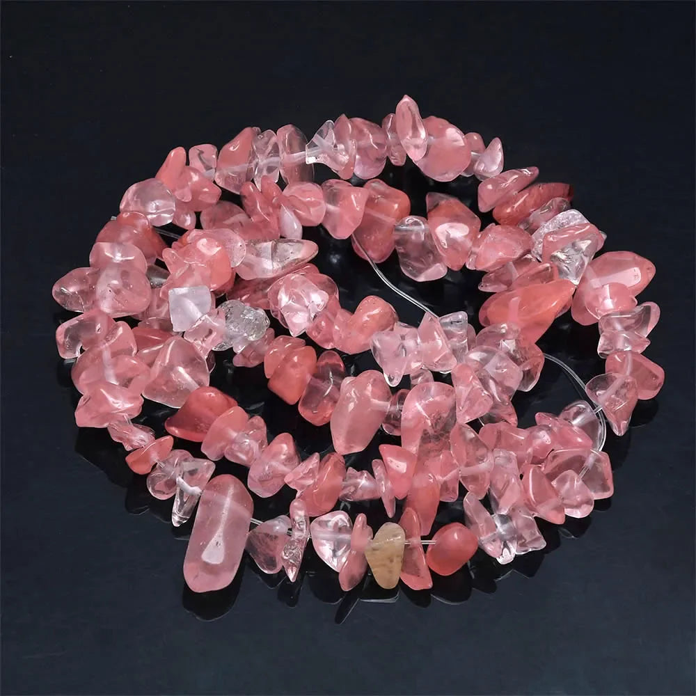 16 Inch Natural Stone Chip Beads - 5-8mm Irregular Crystal Agate Gravel Beads for DIY Bracelets & Jewelry Making