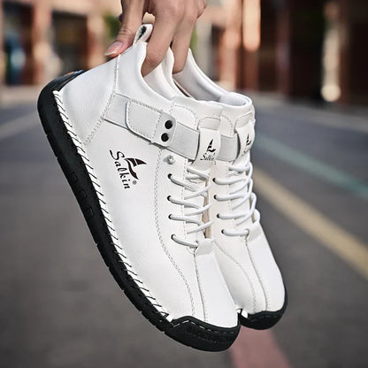 2024 Handmade Leather Casual Men’s Shoes - Breathable Sneakers & Ankle Boots for Outdoor Wear