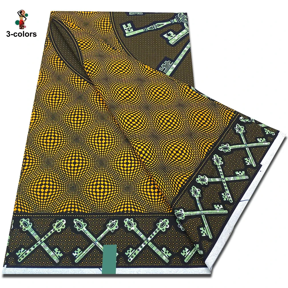 African Real Wax Print Fabric - 100% Cotton Soft Ankara Pagne Material for Dresses