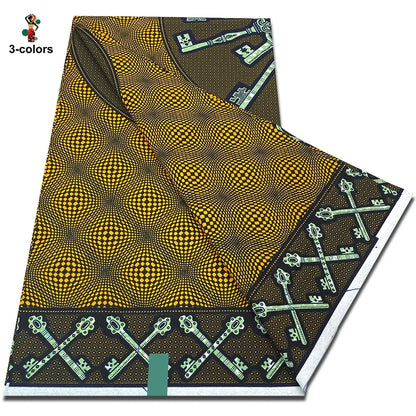 African Real Wax Print Fabric - 100% Cotton Soft Ankara Pagne Material for Dresses