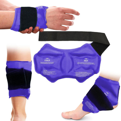 Ankle Brace Ice Pack Wrap — Hot & Cold Therapy Gel Pack for Pain Relief and Sprains