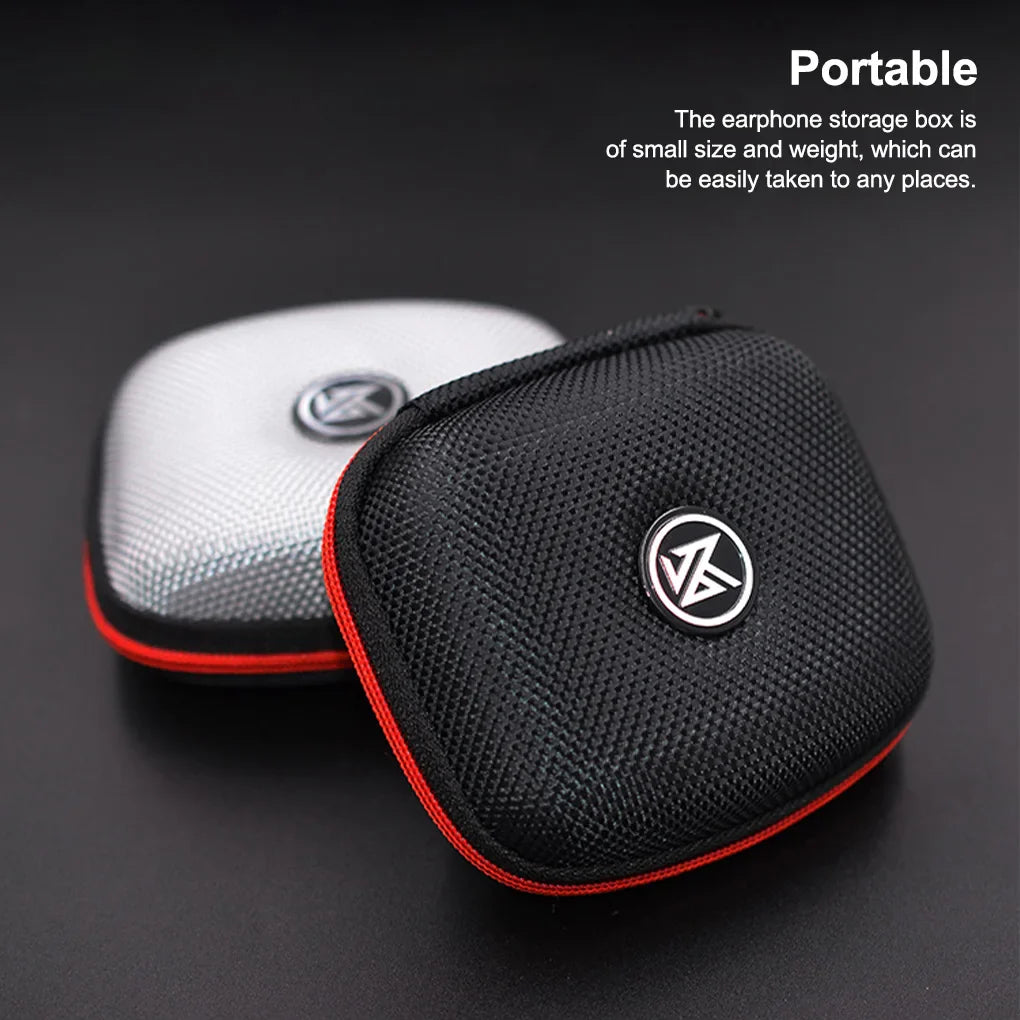 KZ Earphone Case – Portable EVA Zipper Headset Storage Box with Logo, Square Compression Organizer for Headphones