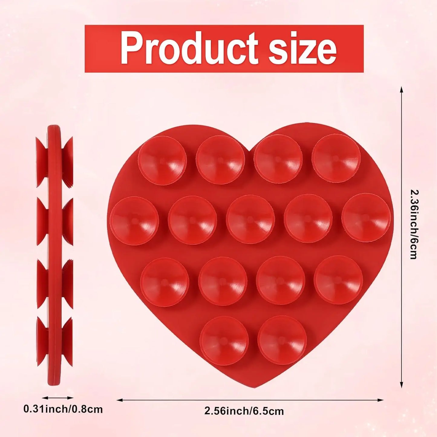 Heart-Shaped Double-Sided Phone Suction Holder - Multi-Purpose Silicone Suction Cup Mount and Sticky Phone Grip