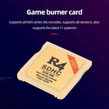 Secure Gold & White R4 SDHC Flashcard – Portable Memory Card for Nintendo 3DS Video Games