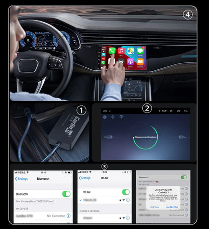 CarlinKit Wireless CarPlay & Android Auto USB Adapter – Wireless Dongle for Car Multimedia, MirrorLink, Waze & Spotify