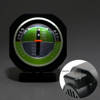 High-Precision Car Inclinometer & Compass — Built-in LED Slope Meter, Vehicle Angle & Gradient Level