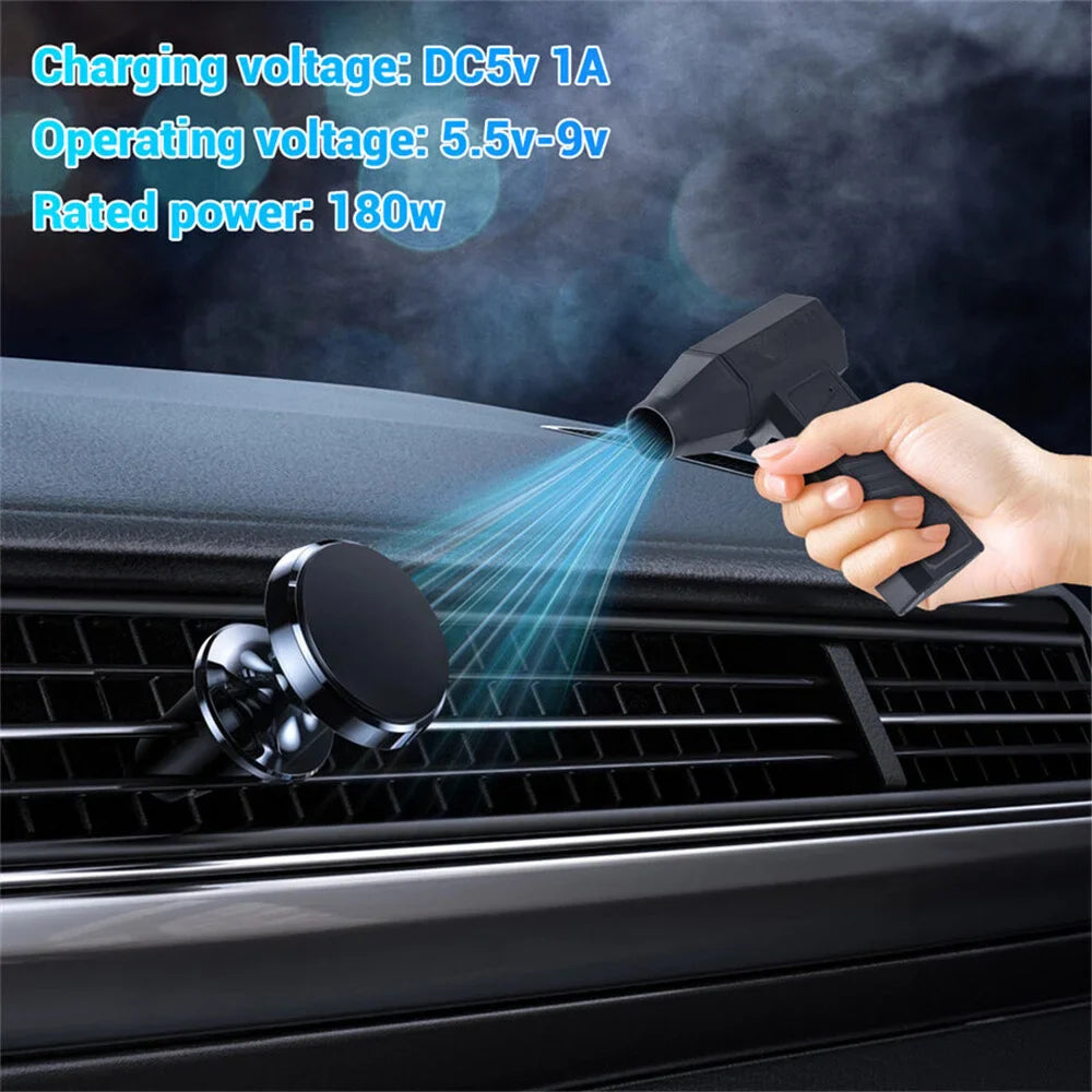 130000RPM Mini Turbo Jet Fan Electric Air Duster – Adjustable Wind Speed Portable Blower, Rechargeable Car Cleaning Tool
