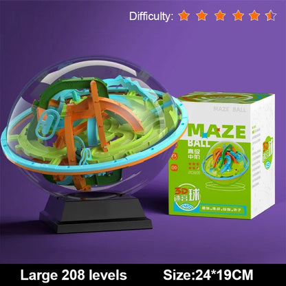 3D Puzzle Ball Maze Toy - Montessori Labyrinth Challenge Game for Kids Balance Training