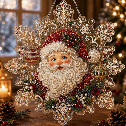 Santa Claus Pearl Diamond Painting Kit - DIY Christmas Hanging Craft & Wall Decor