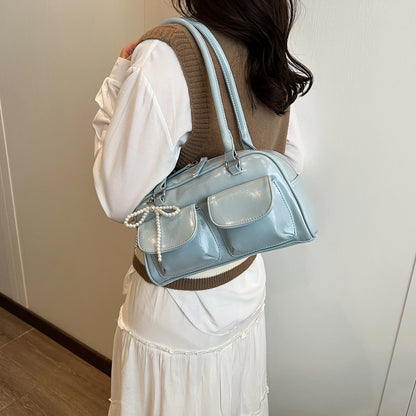 Fashionable Underarm Bow Pillow Bag for Women – 2024 Korean Edition Simple Trendy Shoulder Bag