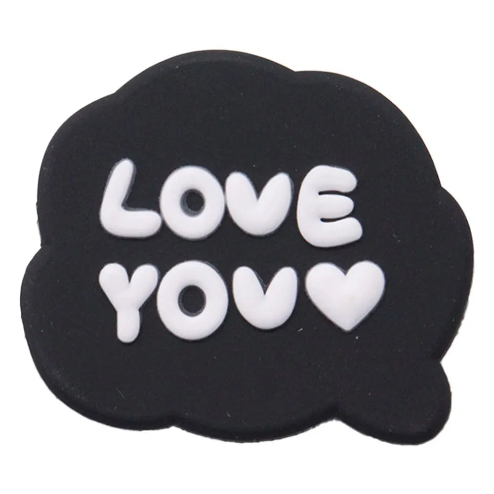 Single PVC Shoe Charm – Kawaii Black Coffee Heart Garden Button for Shoes & Wristbands