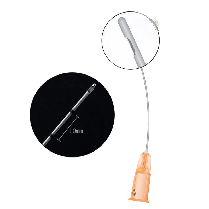 Medical Sterile Microcannula 25G — 50mm & 70mm Blunt Tip Needle for Hyaluronic Acid Fillers