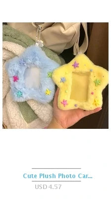 Cute Plush Photo Card Holder - Kpop Idol Bus Card Protector & Picture Album Case