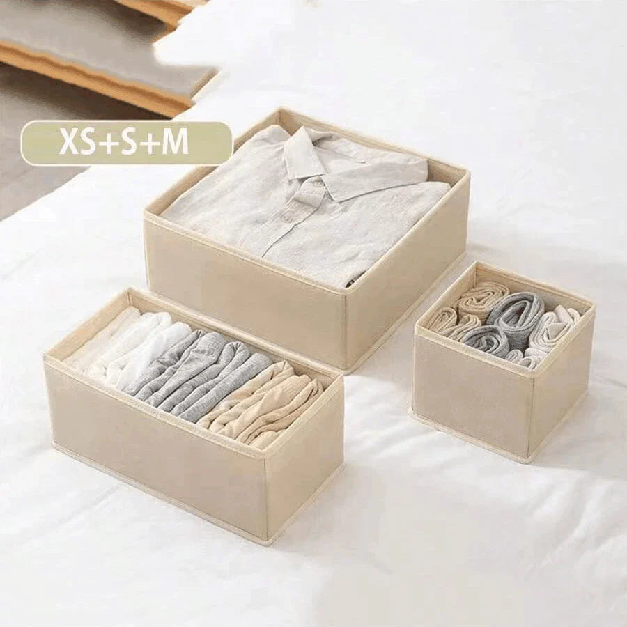 Foldable 6/12PCS Underwear Organizer Set – Hard Storage Boxes for Bras & Socks Drawer & Closet Clothing Organization System