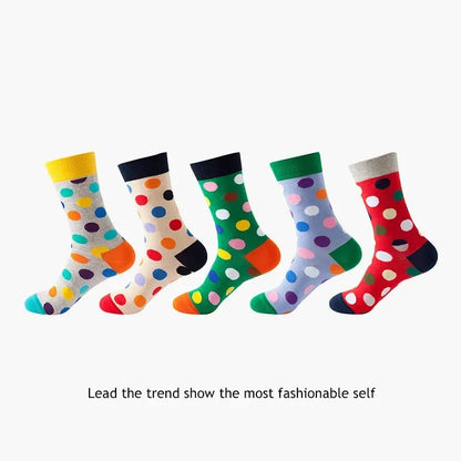 Men's Cotton Dress Socks 5-Pair Pack - Funny Casual Novelty Crew Socks Gift Set