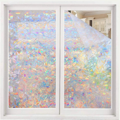 3D Stained Glass Window Film - Decorative Vinyl Sticker for Glass Windows with Static Cling - Fenetre Stained Glass Window Deco