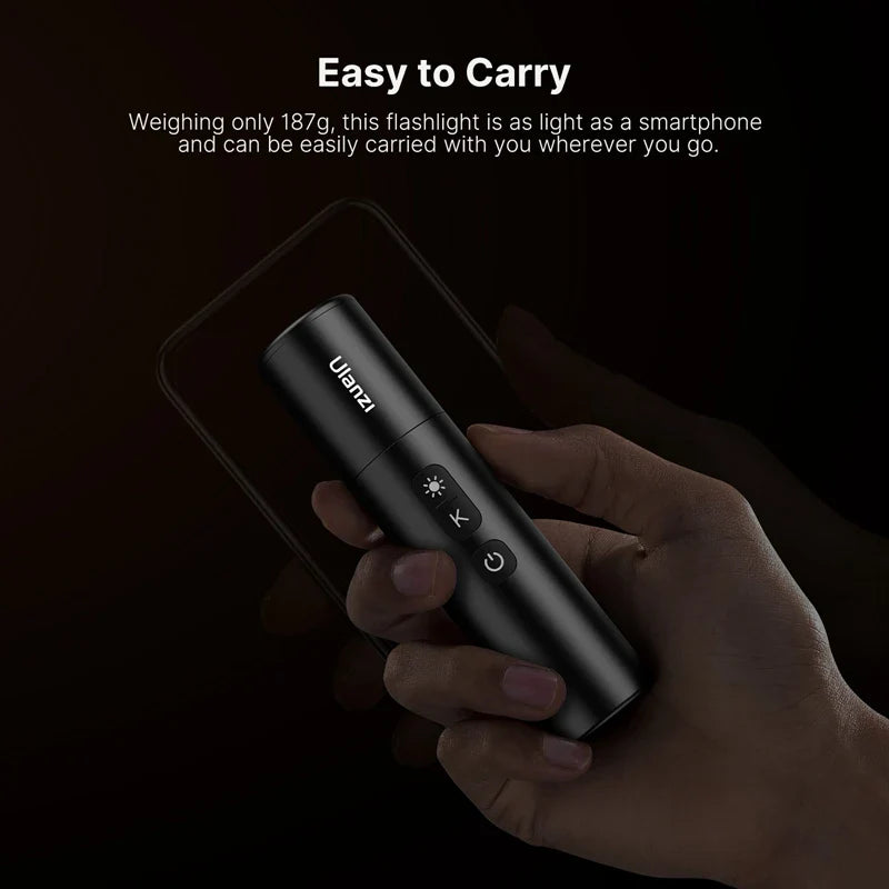 Ulanzi LM07 Zoomable Videography Flashlight - Photography Fill & Ambience Light with 1/4'' Thread for Camera Stand & Cage