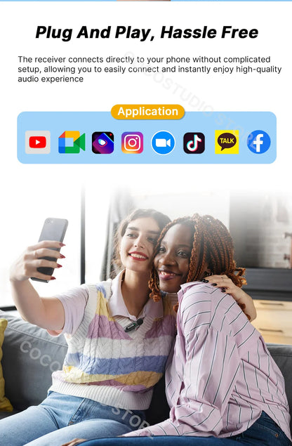 BOYA BY-V3 Wireless Lavalier Microphone – Lapel Mic for iPhone, iPad, Android, USB-C, Gaming, Video Recording & Streaming