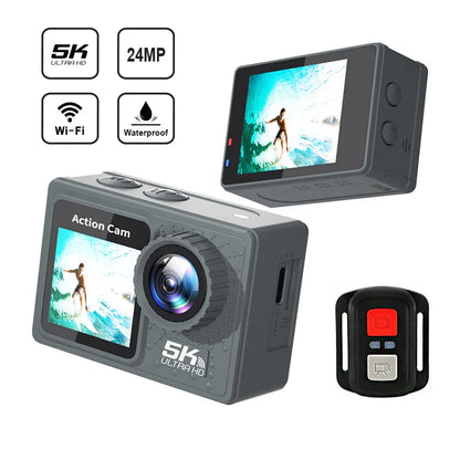 4K 5K Action Bicycle Camera with Electronic Stabilizer – WiFi Sport Helmet Video Recorder Compatible with GoPro