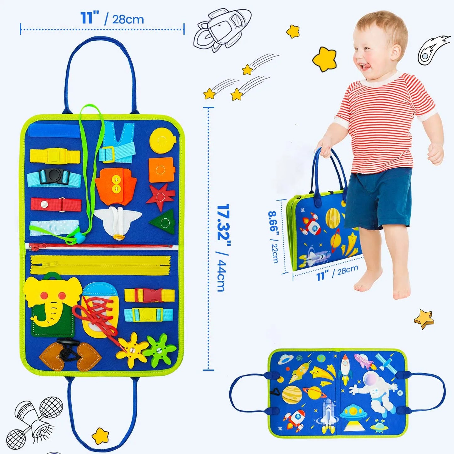 Montessori Busy Board for Toddlers – Sensory Busy Book for Early Education & Fine Motor Skills Learning Toys