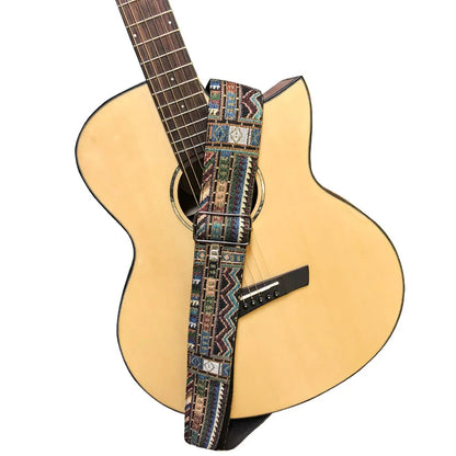 New High-Quality Cotton Guitar Strap – Adjustable Length, 6.2cm Wide for Acoustic & Electric Bass Guitars