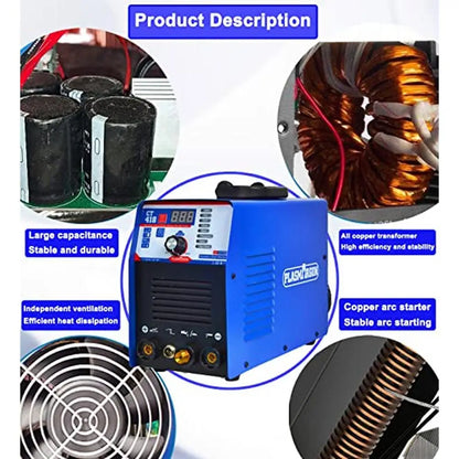 3-in-1 Plasma Cutter & TIG/Stick Welder Combo – 180A Arc Cutting Torch for Aluminum, Stainless Steel & Nickel