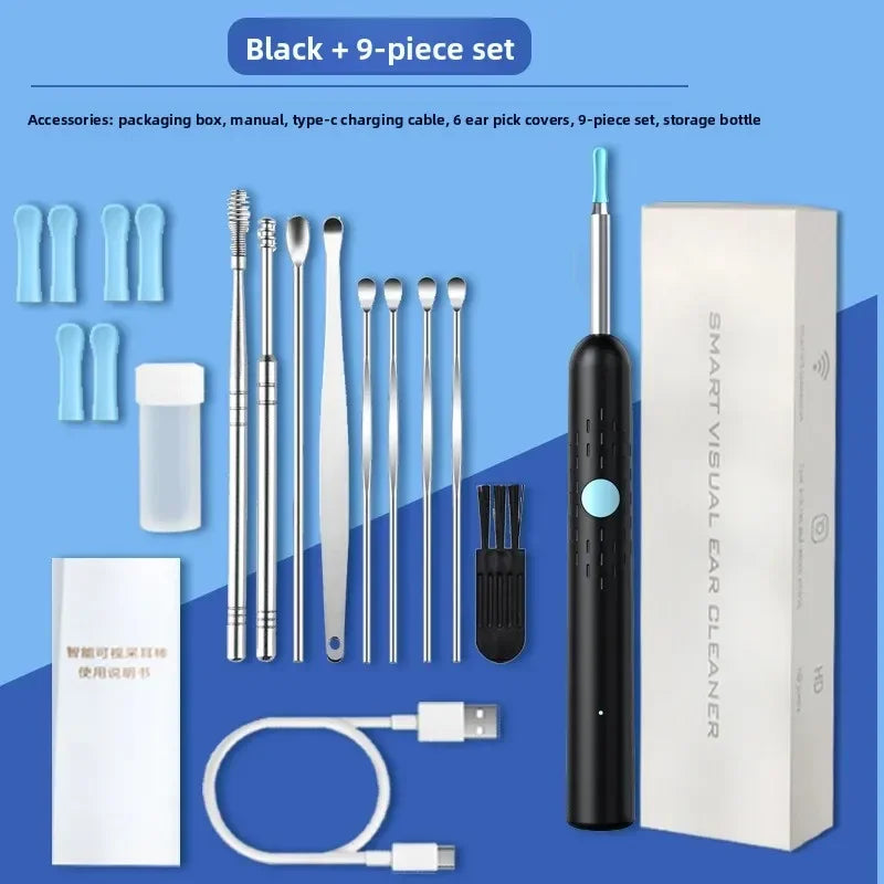 Visual Ear Wax Cleaner with Camera – Safe Earwax Removal Endoscope 5M HD Ear Cleaning Tool with LED Ear Care Inspection Device