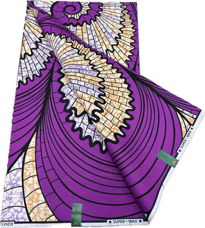 African Ankara Wax Print Fabric - 100% Cotton Batik Material for Sewing & Wholesale 6 Yards