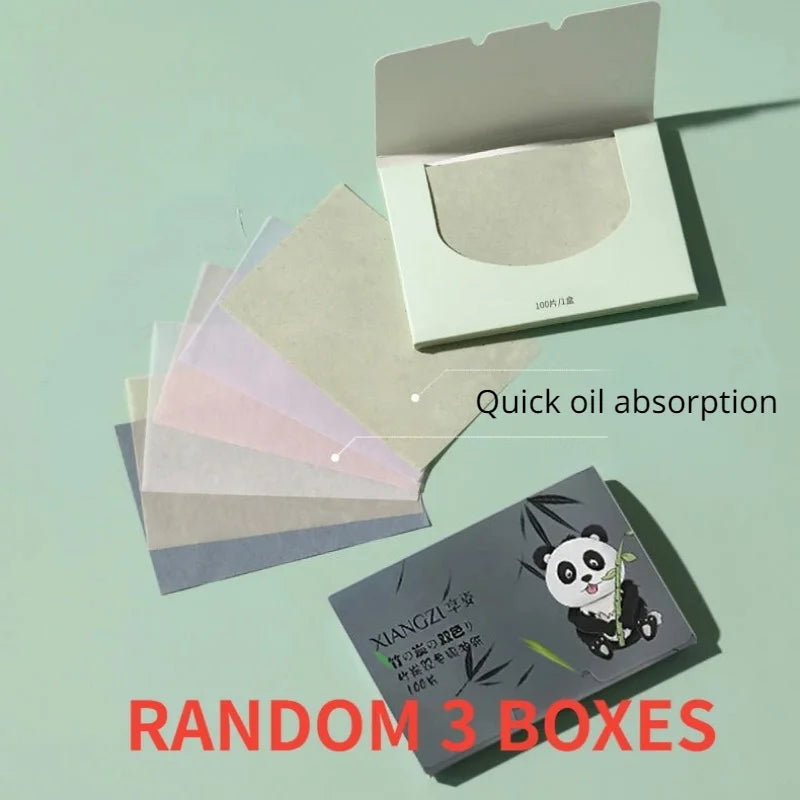 100/300PCS or 6 Packs Portable Facial Oil Blotting Papers – Oil Control & Face Cleansing Wipes
