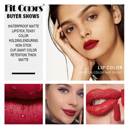 Fit Colors 13pcs Matte Lip Liner Pencil Set – Waterproof, Non-Stick, Long-Lasting Lip Pencil with Case and Hook