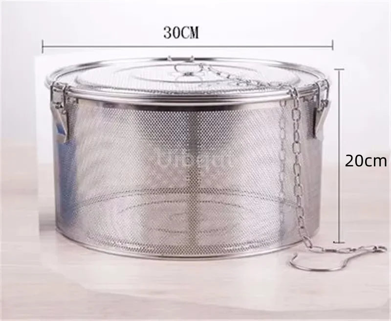 304 Stainless Steel Round Hole Seasoning Bag — Spice, Gravy & Soup Strainer Basket for Brine, Hot Pot, and Slag Separation
