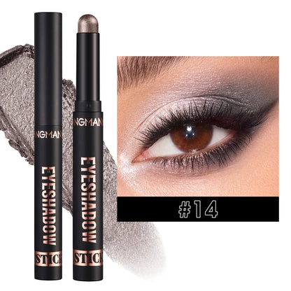 LANGMANNI 16-Color Pearl Waterproof Eyeshadow Stick – Long-Lasting Color & Face Highlight