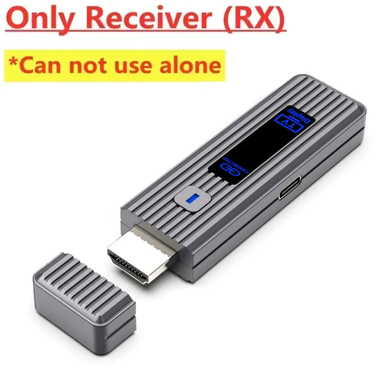 Wireless HDMI Video Transmitter & Receiver Extender Kit – TV Stick Dongle Adapter for PC, Camera, Laptop to Projector, Monitor & TV