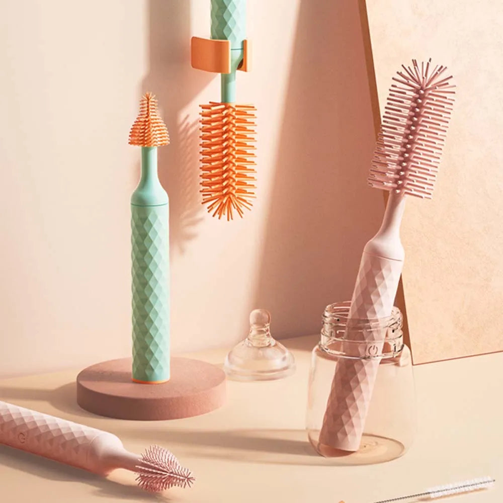 Electric Silicone Bottle Brush Set | 360 Degree Rotating Baby Pacifier Cup Cleaning Brush | with 1200mAh Lithium Battery