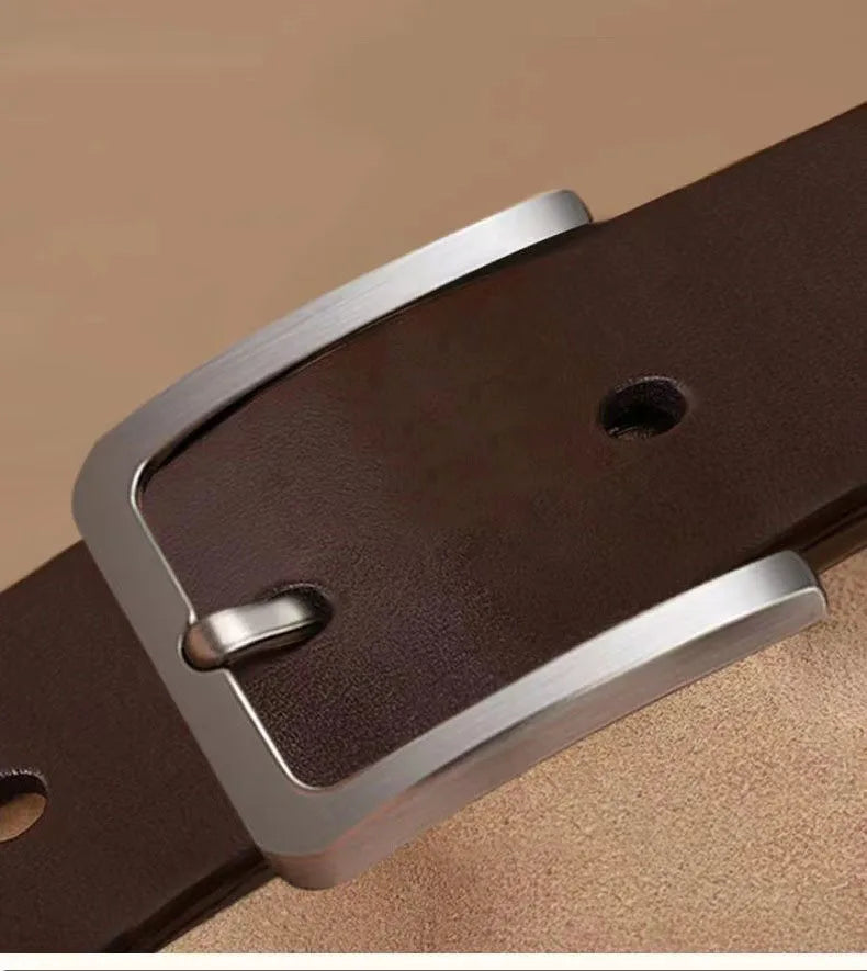 Men’s Luxury Designer PU Leather Belt – Adjustable Alloy Buckle for Jeans & Business (105-125cm)